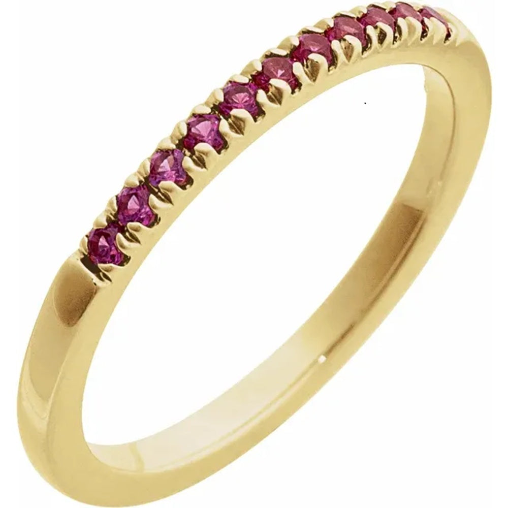 10k Gold Multi-stone Stackable Birthstone Band