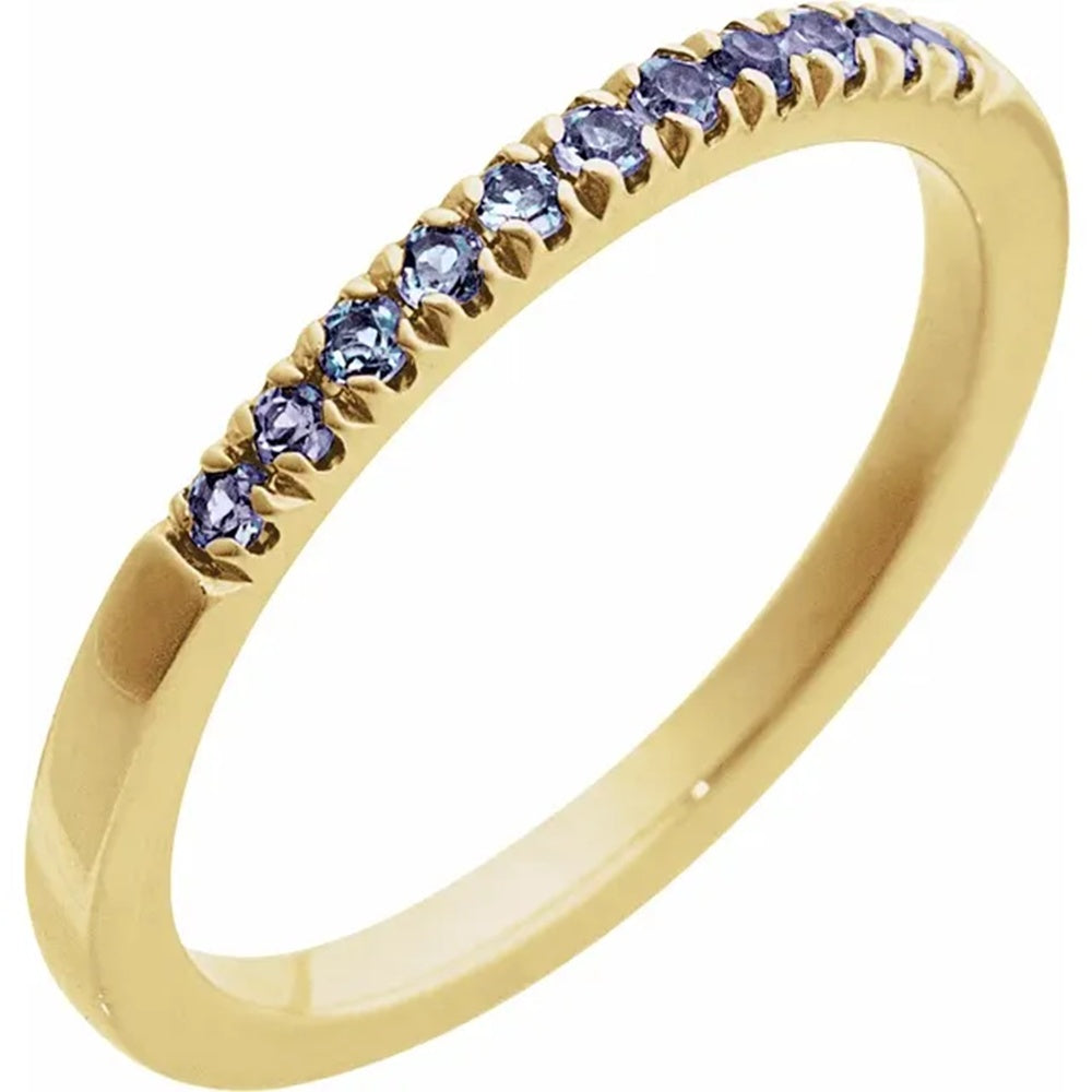 10k Gold Multi-stone Stackable Birthstone Band
