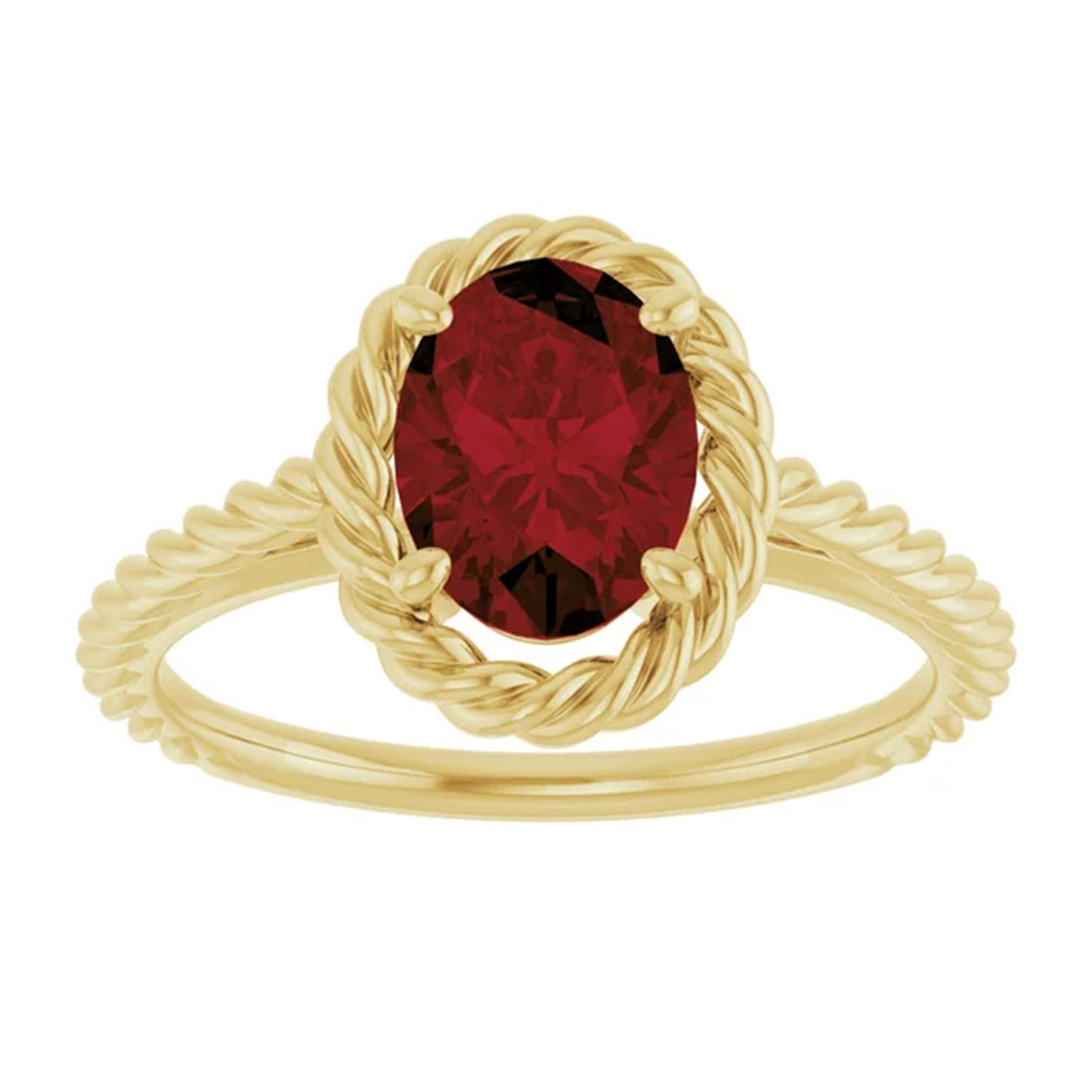 Natural Oval Garnet Ring, January Birthstone