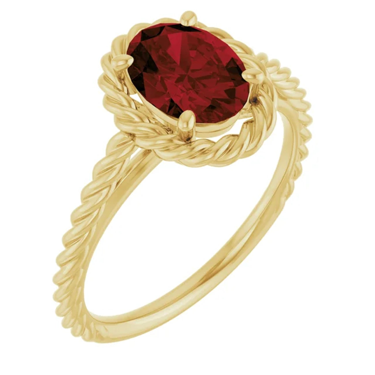 Natural Oval Garnet Ring, January Birthstone