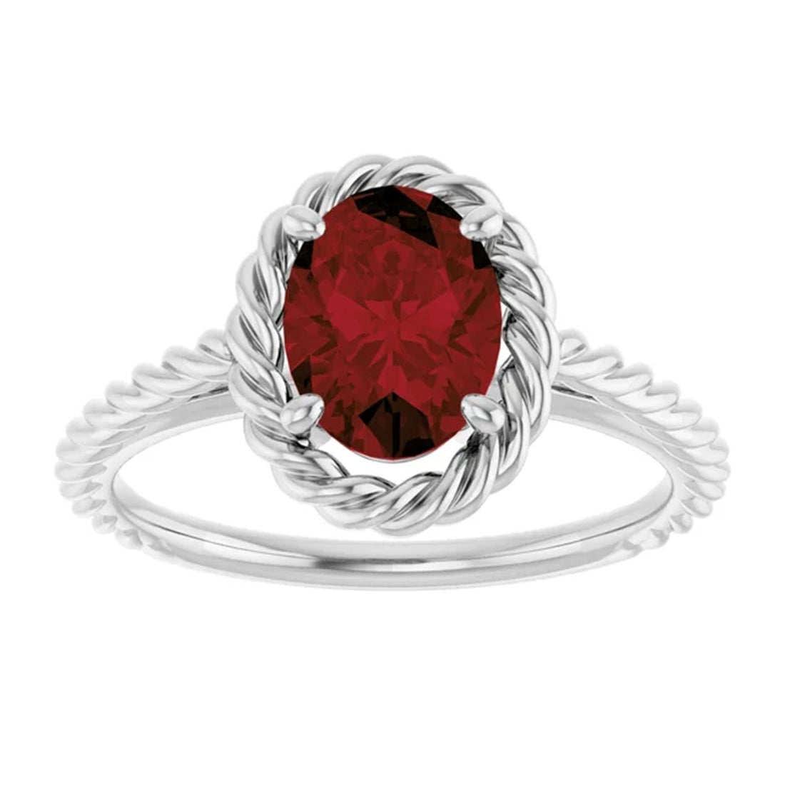 Natural Oval Garnet Ring, January Birthstone
