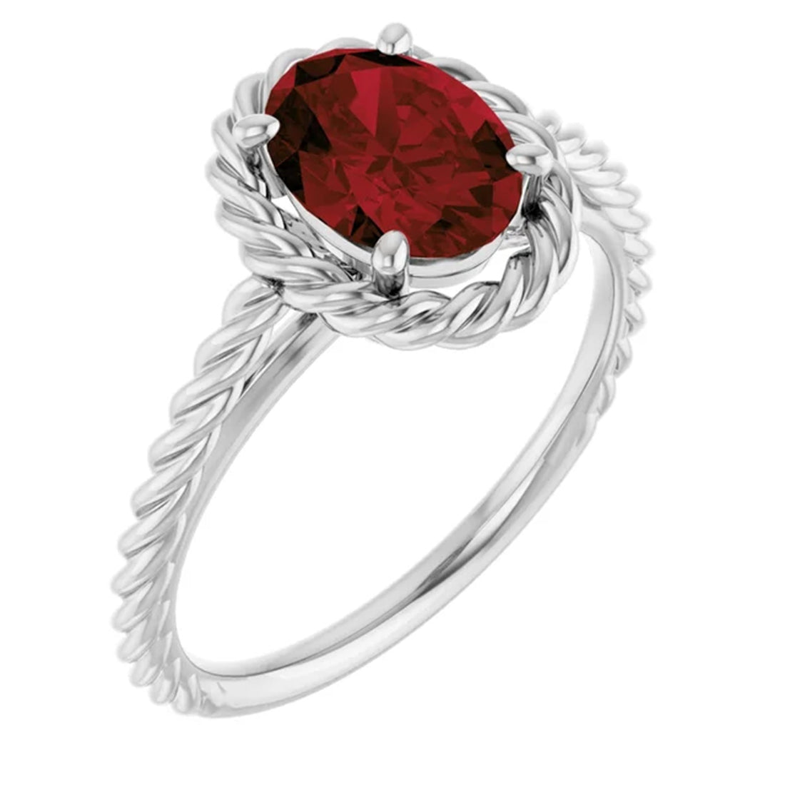 Natural Oval Garnet Ring, January Birthstone