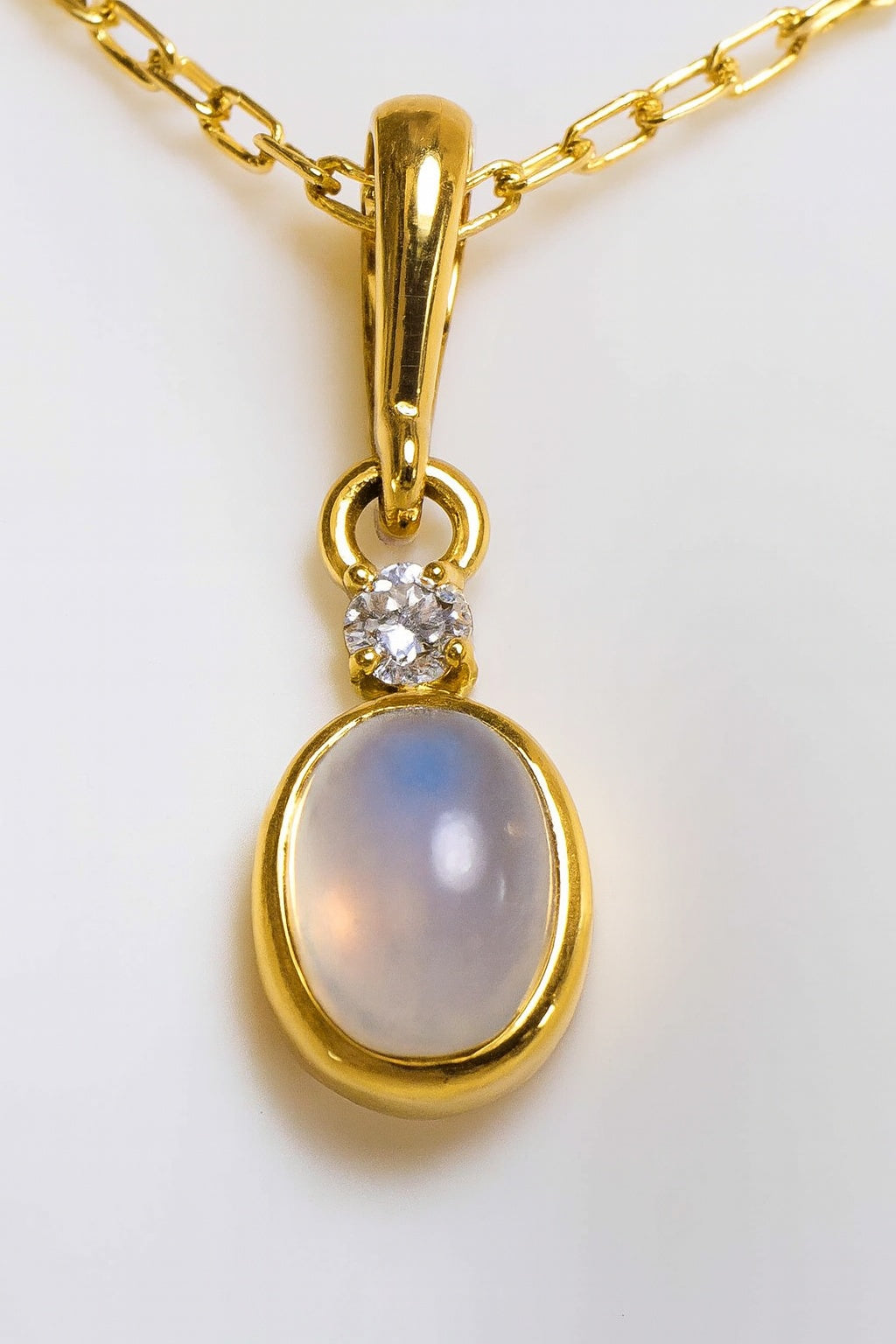 14k Natural Ethiopian Opal & Diamond Pendant