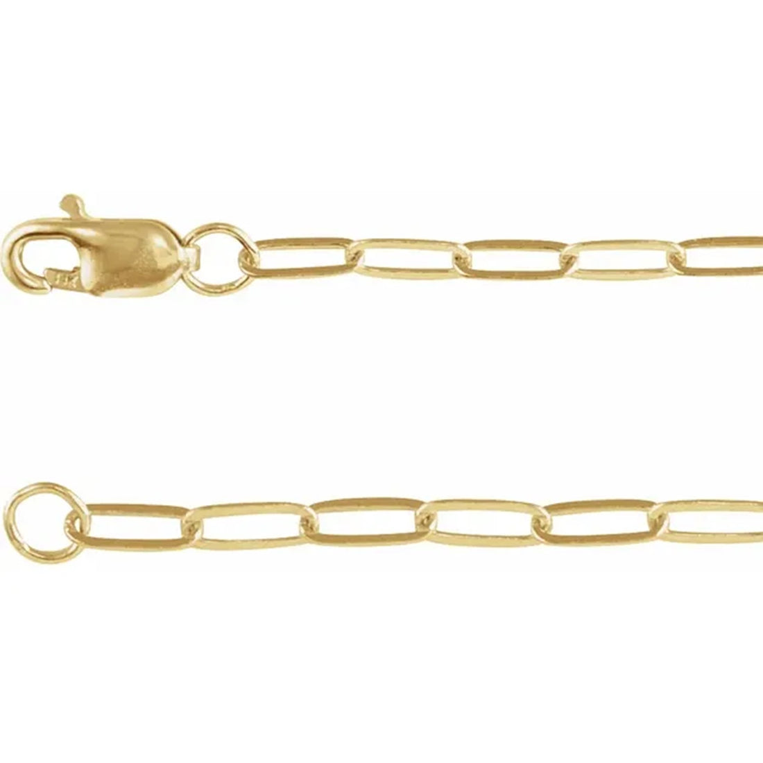 14k Gold Ruby Necklace Set East West with Paper Clip Chain