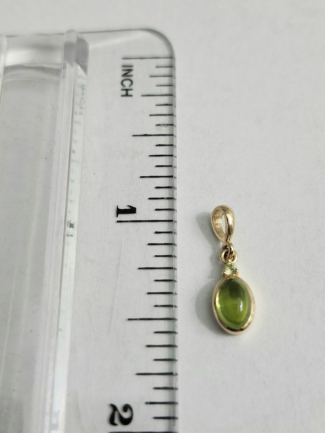 14k Natural Peridot Pendant, Peridot Charm, August Birthstone