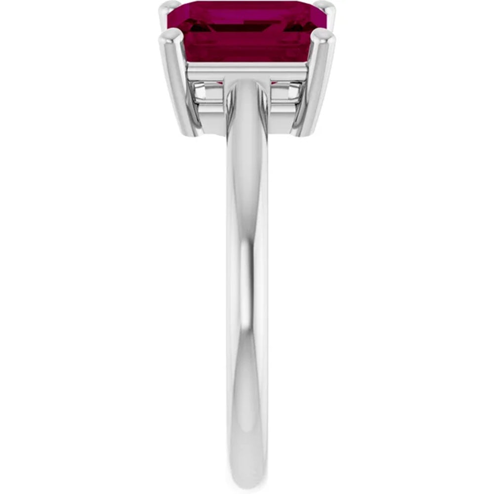 Toi et Moi Rhodolite Garnet & Diamond Engagement Ring