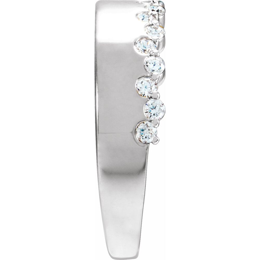 Sterling Silver Asymmetrical 1/3 Carat Diamond Wedding Band