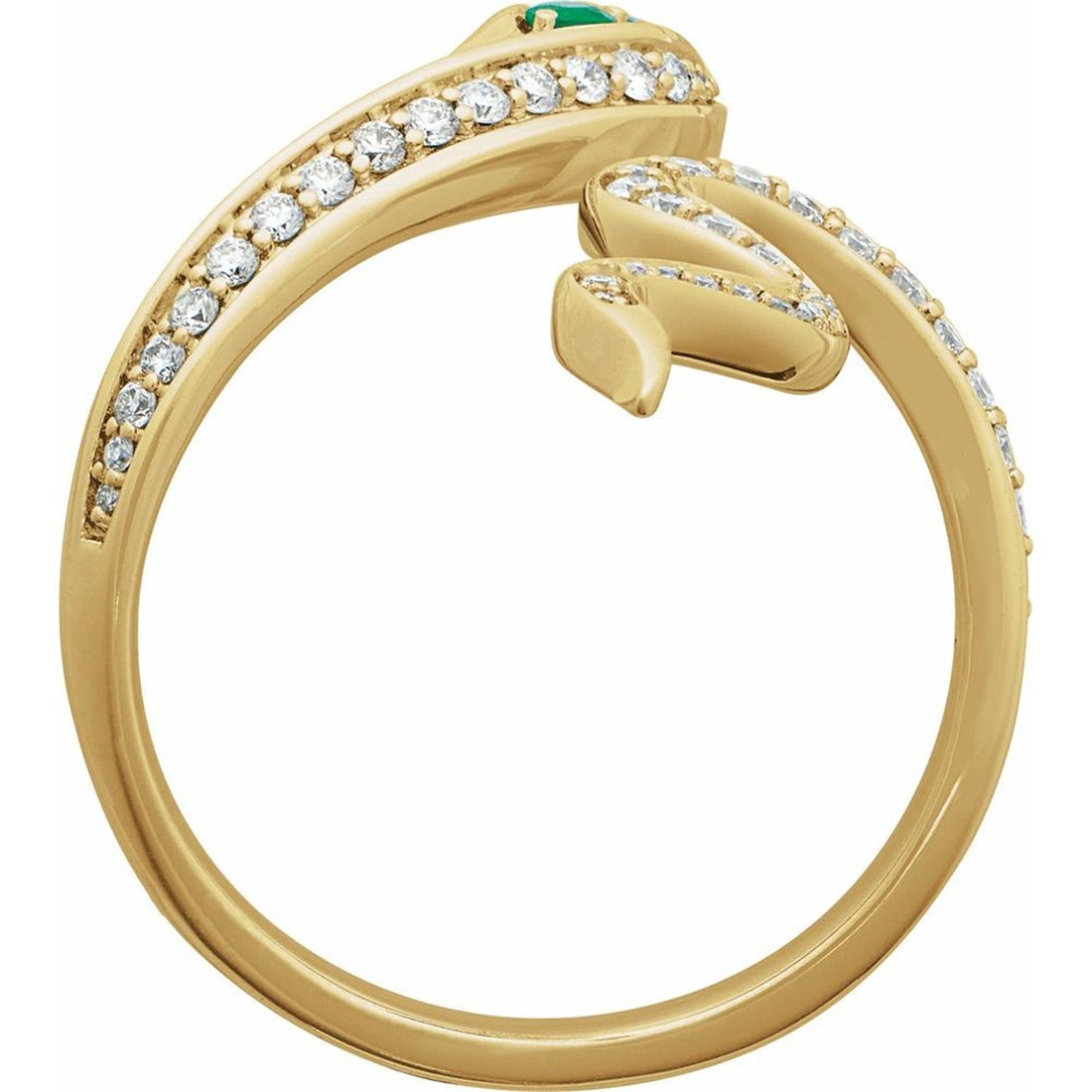 Emerald and Diamond Snake Ring