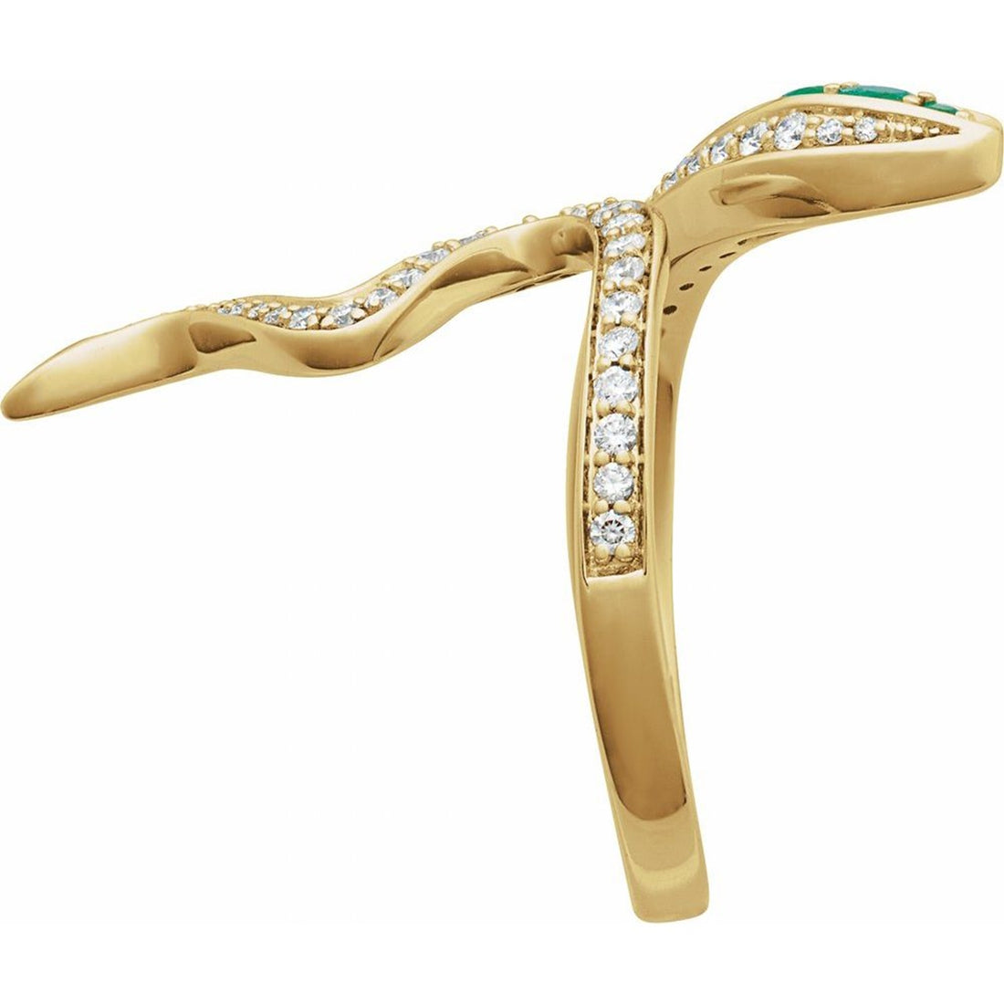 Emerald and Diamond Snake Ring