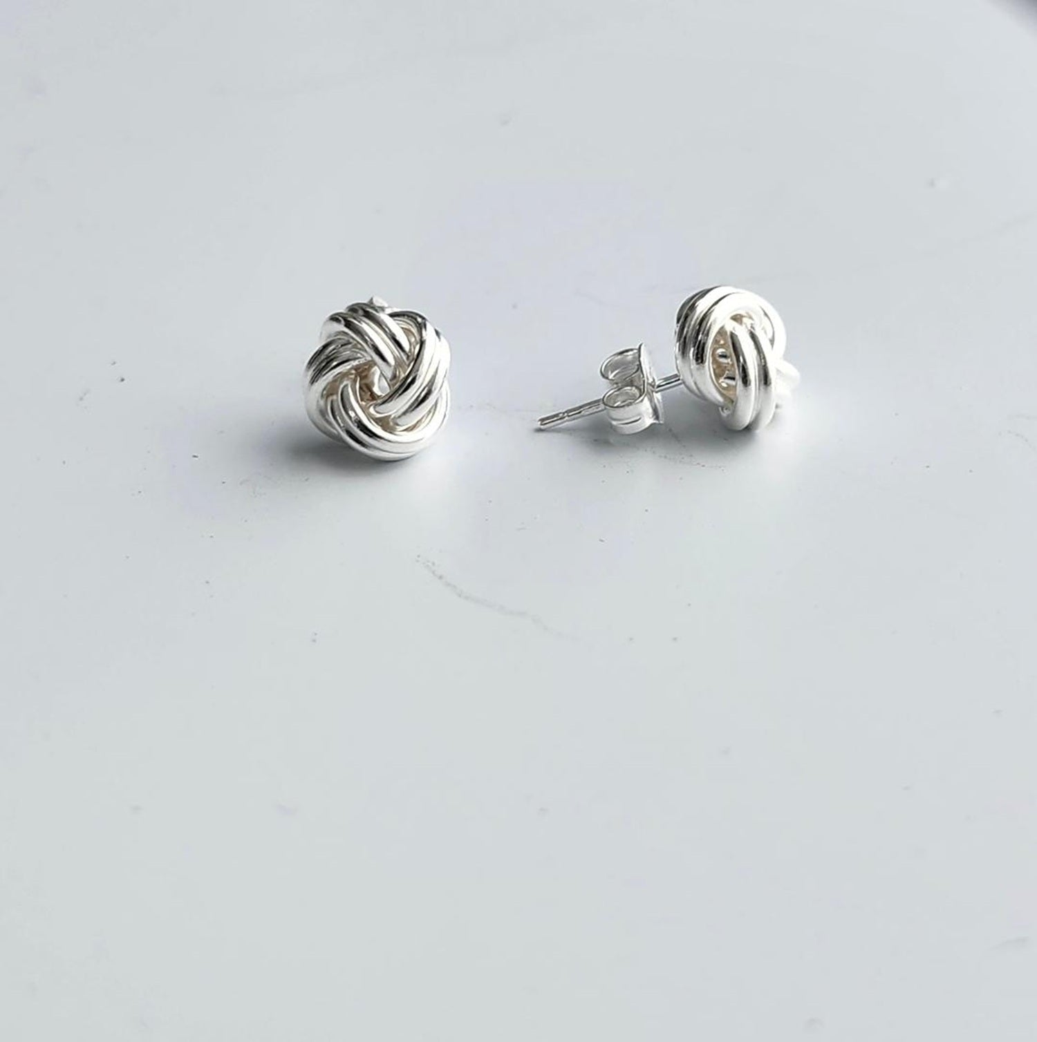Silver Knot Earrings, Knot Stud Earrings, Simple Silver Earrings