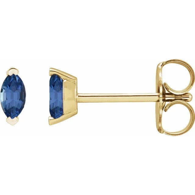 14k Gold Natural Tanzanite Earrings