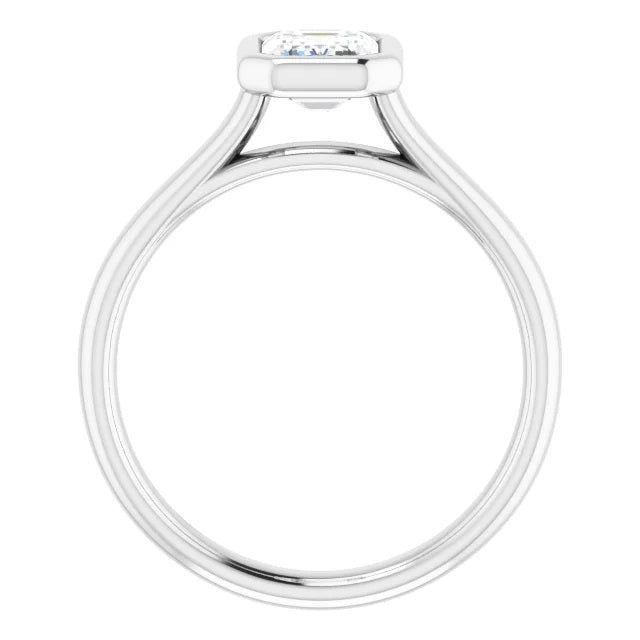 1 Carat Radiant Cut Diamond Engagement Ring in Bezel Setting
