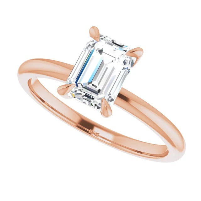 1 Carat Radiant Cut Engagement Ring in Claw Prong Setting