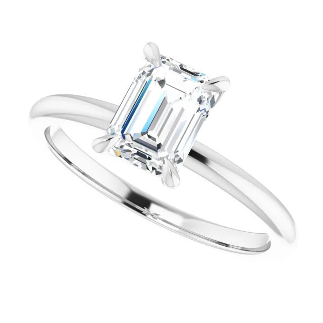 1 Carat Radiant Cut Engagement Ring in Claw Prong Setting