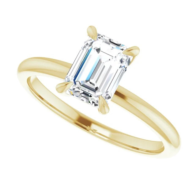 1 Carat Radiant Cut Engagement Ring in Claw Prong Setting