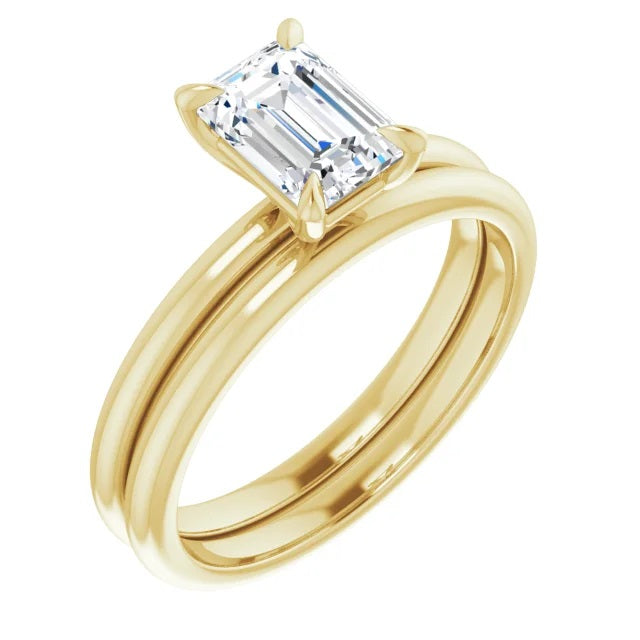 1 Carat Radiant Cut Engagement Ring in Claw Prong Setting