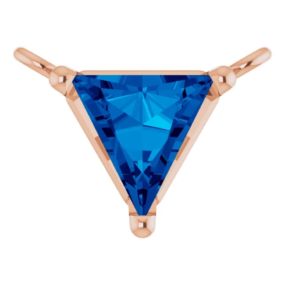 14k Gold Blue Sapphire Pendant
