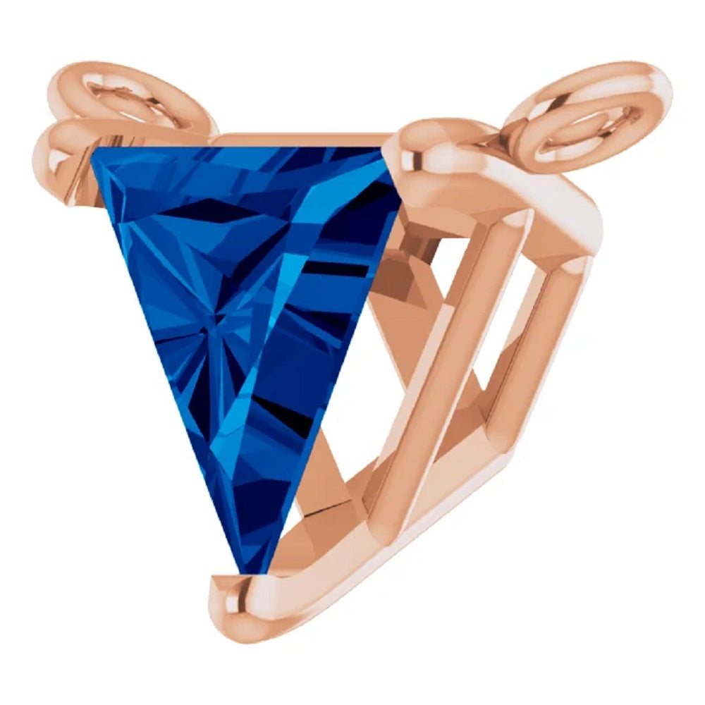 14k Gold Blue Sapphire Pendant