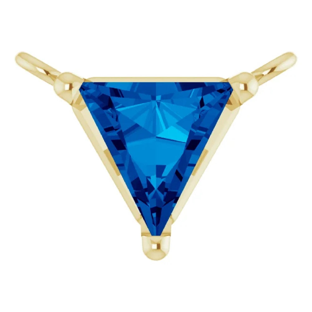 14k Gold Blue Sapphire Pendant