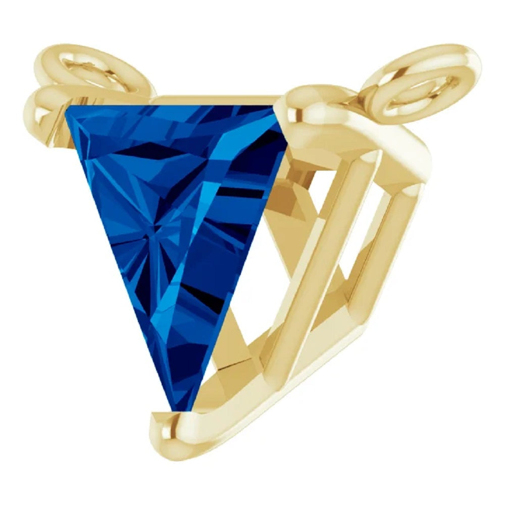 14k Gold Blue Sapphire Pendant
