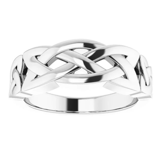 Mens Silver Ring, Celtic Wedding Band