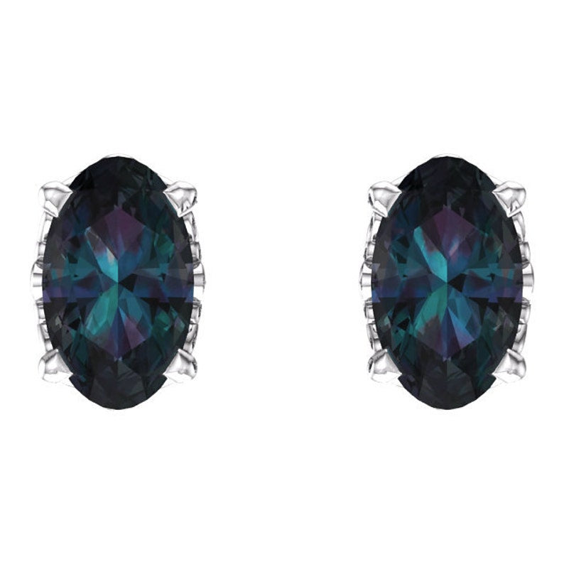 14k Gold Alexandrite Earrings, June Birthstone Earrings