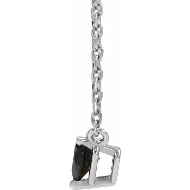 Black Onyx Heart Necklace, Black Heart Necklace