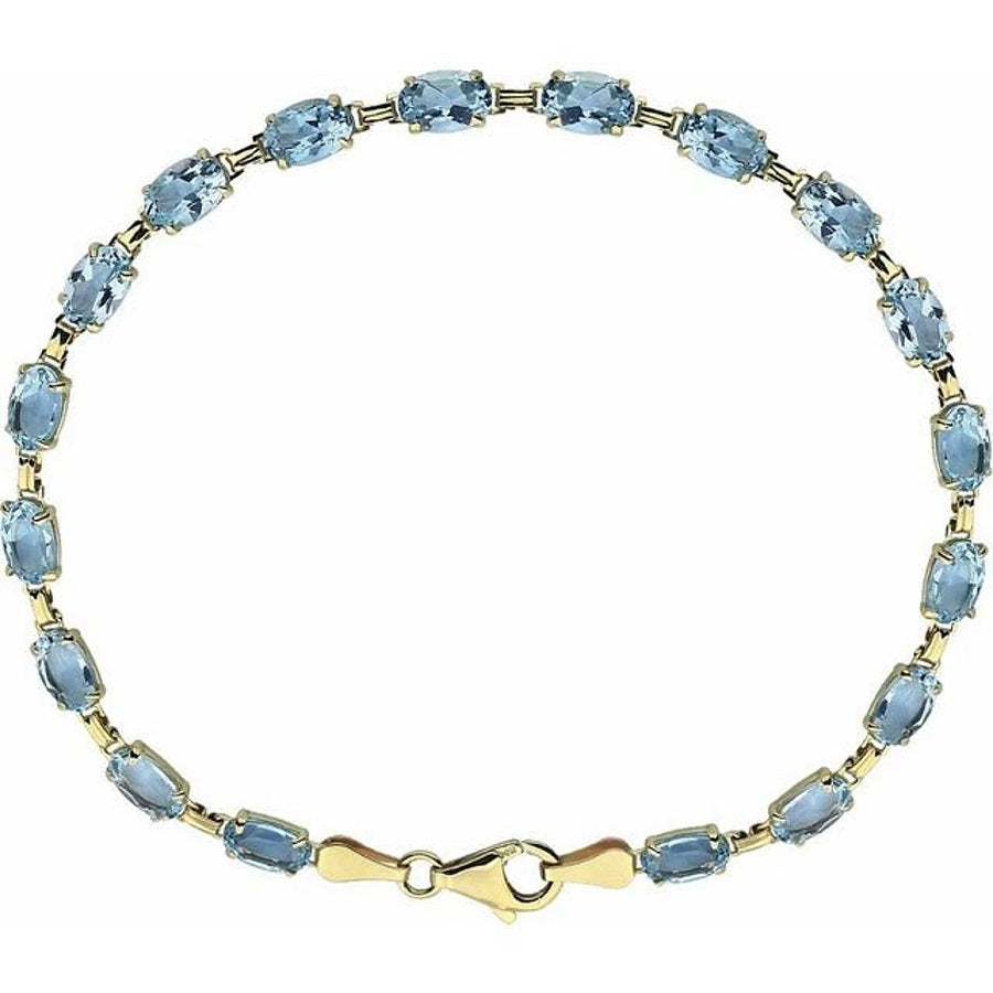 14k Gold Gemstone Tennis Bracelet in Peridot, Garnet, Citrine, Amethyst & Blue Topaz