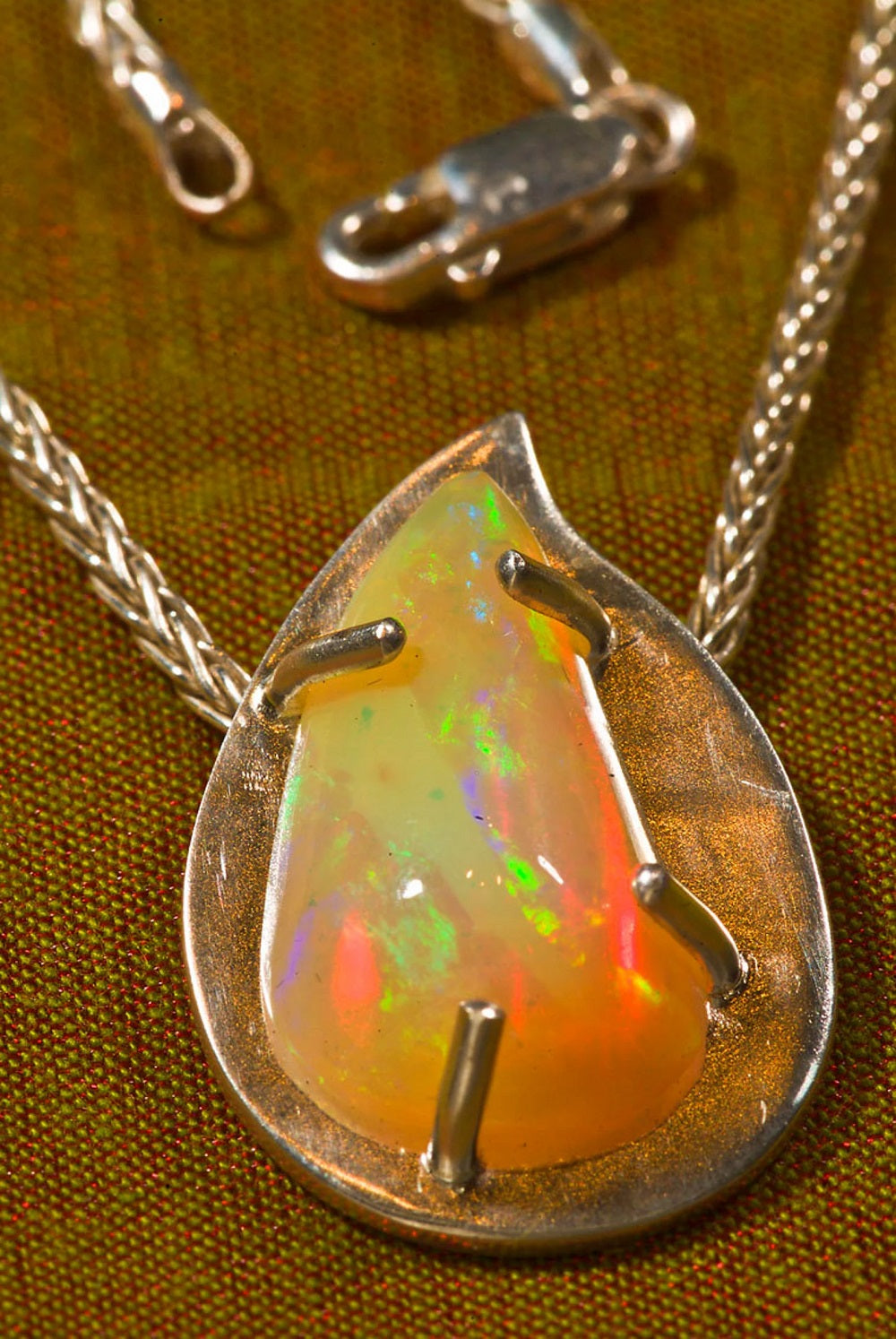 Crystal White Opal Statement Necklace