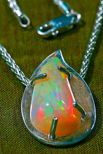 Crystal White Opal Statement Necklace