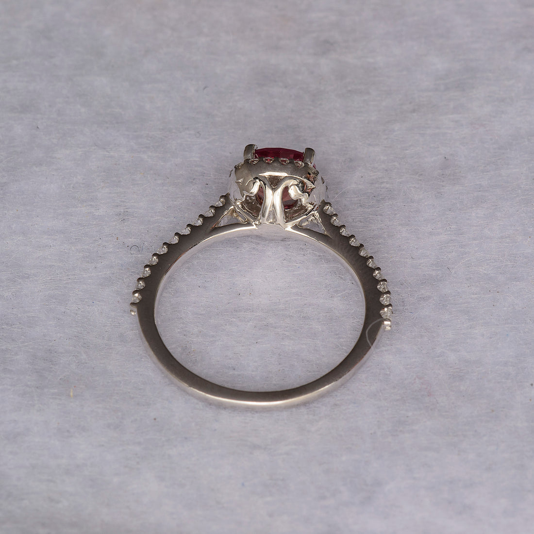 Padparadscha Sapphire & Diamond Engagement Ring