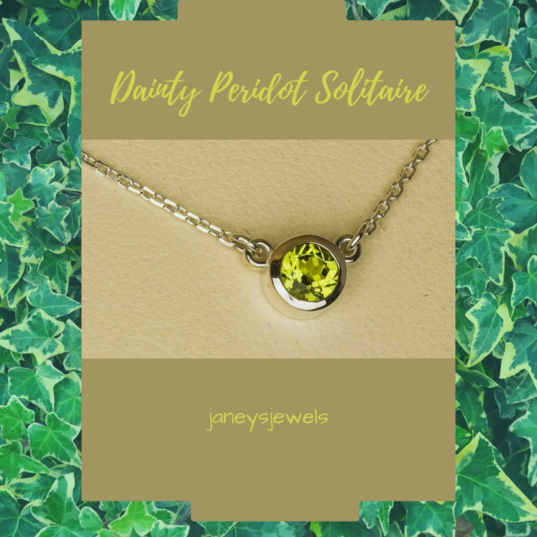 Dainty peridot necklace deals