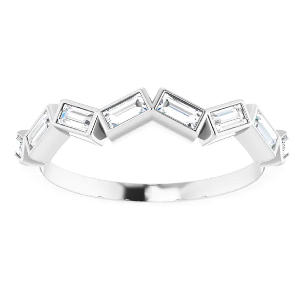 14k Gold Diamond Baguette Eternity Wedding Band