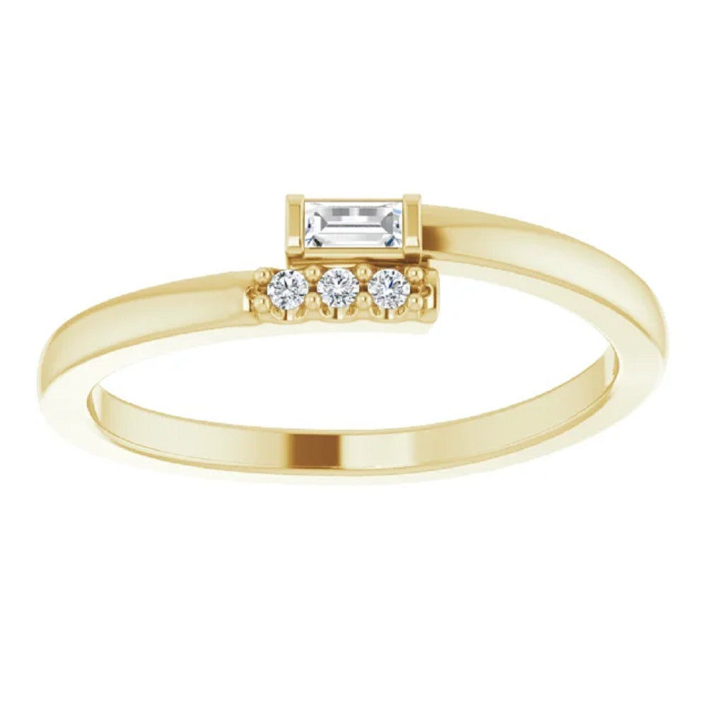 14k Gold Baguette Diamond Ring