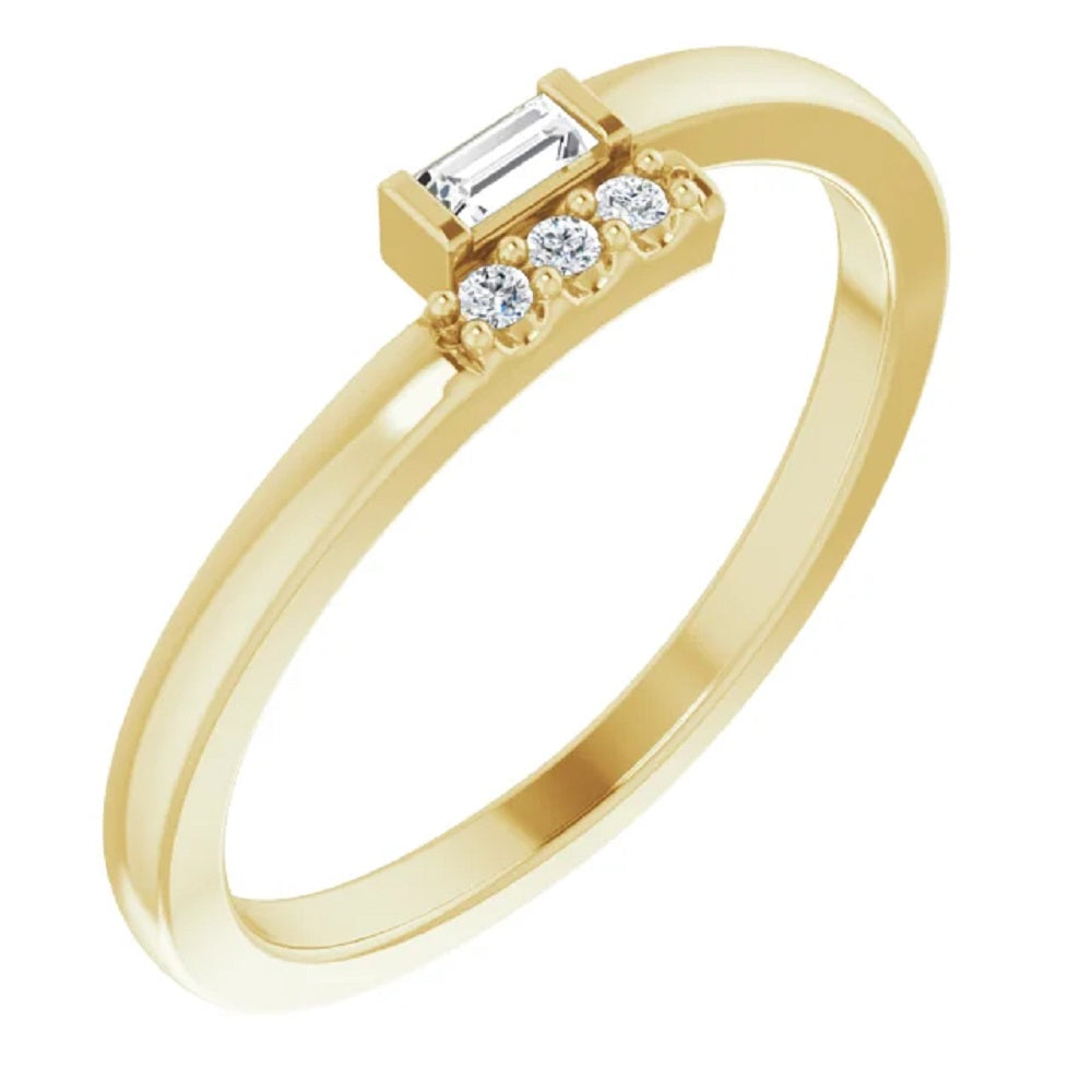 14k Gold Baguette Diamond Ring