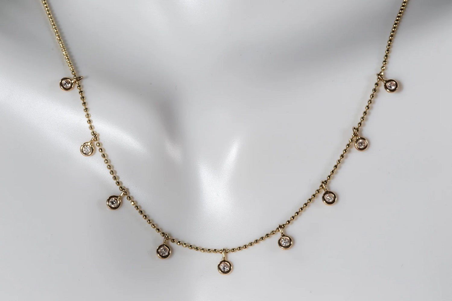 Diamond Dangle Gold Layering Necklace