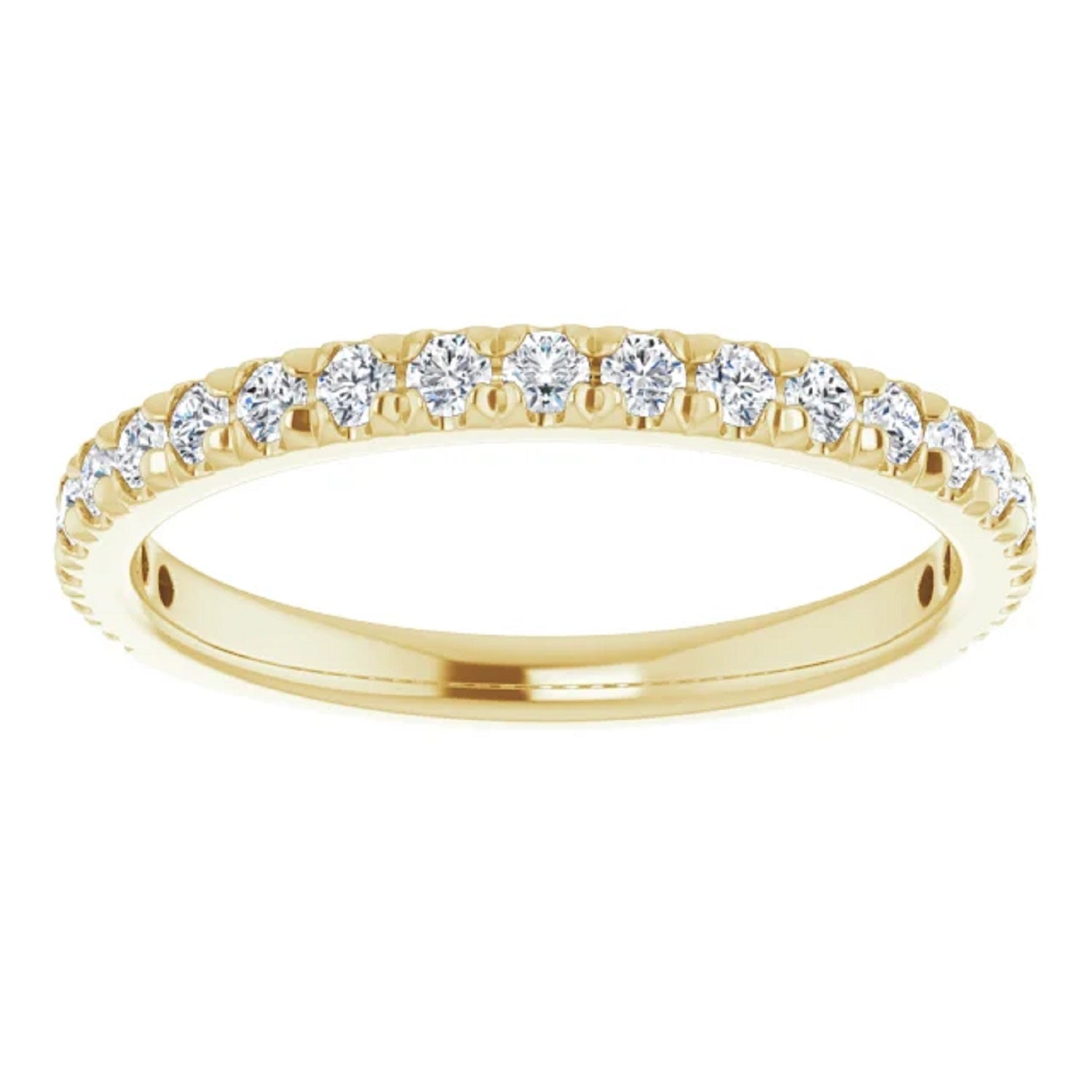 Diamond Wedding Band, Lab Grown Diamond Half Eternity Band