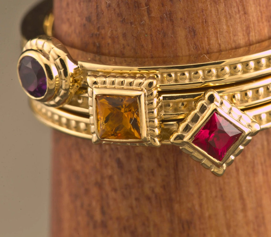 14k Gold Amethyst Stacking Ring