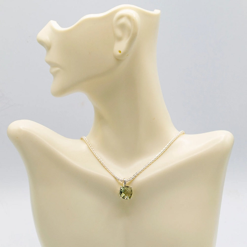 Green Quartz Necklace, Green Amethyst Pendant