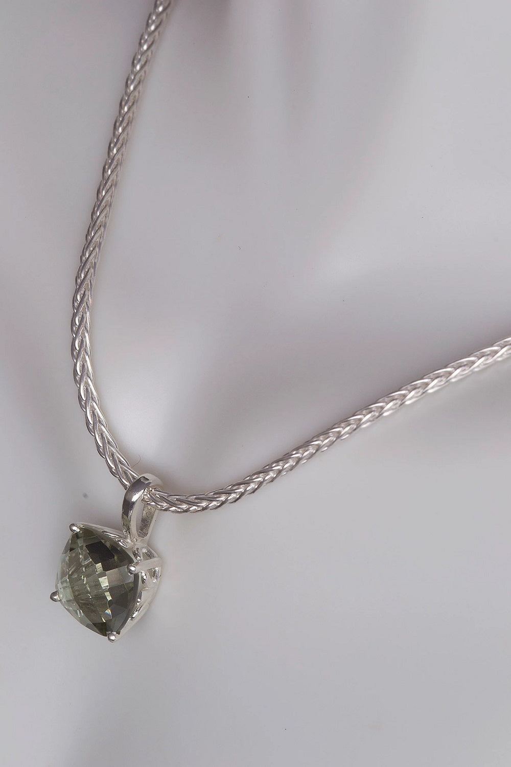 Green Quartz Necklace, Green Amethyst Pendant