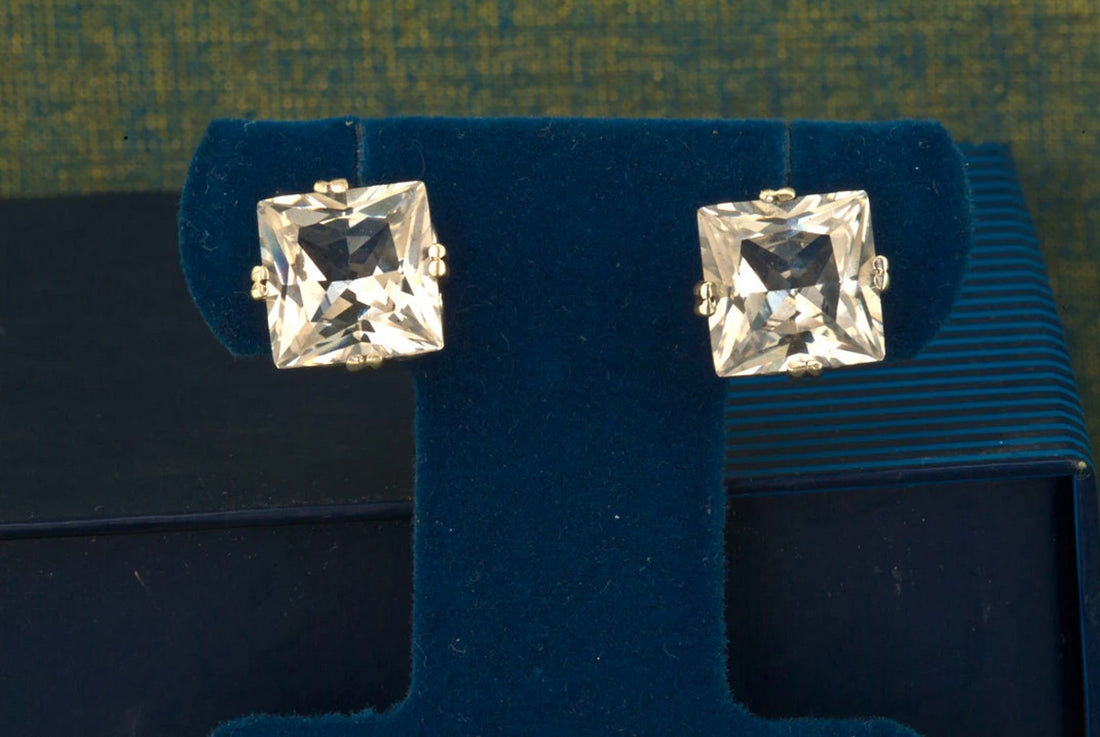 Large White Sapphire Statement Earrings