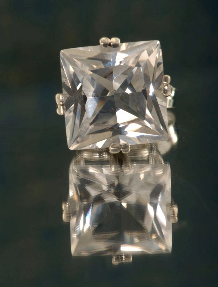 Large White Sapphire Statement Earrings
