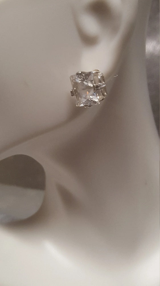 Large White Sapphire Statement Earrings