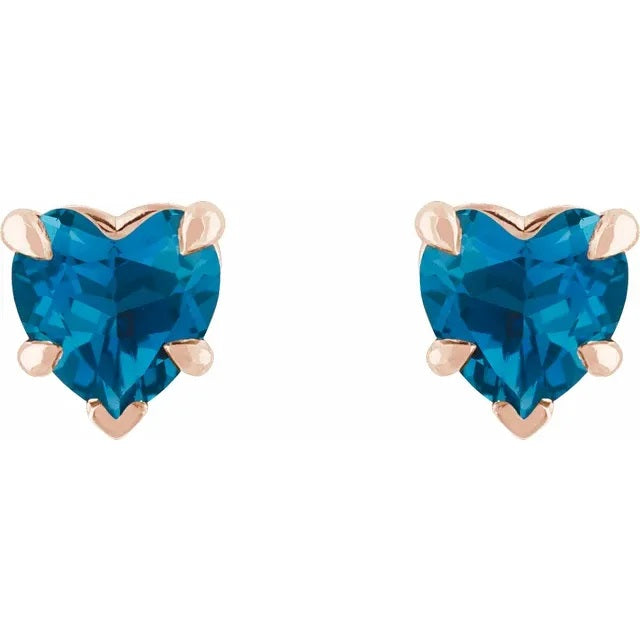 London Blue Topaz Earrings, Topaz Gemstone Stud Earrings