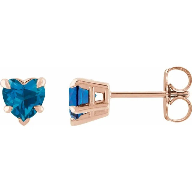 London Blue Topaz Earrings, Topaz Gemstone Stud Earrings