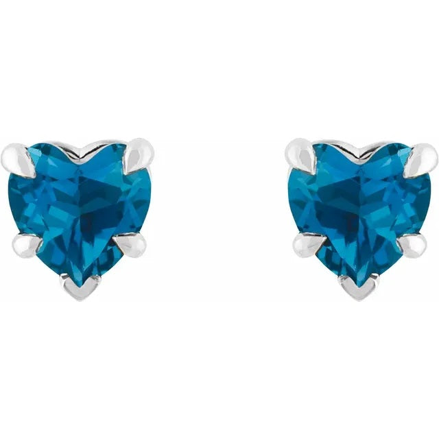London Blue Topaz Earrings, Topaz Gemstone Stud Earrings