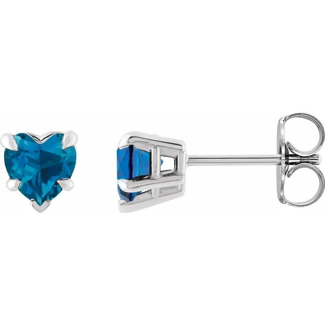 London Blue Topaz Earrings, Topaz Gemstone Stud Earrings
