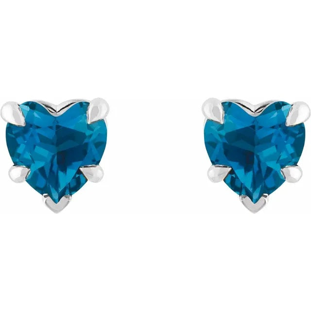 Emerald Cut London Blue Topaz Earrings 14K Yellow Gold – GDS