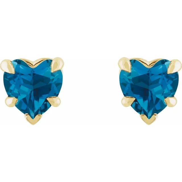 London Blue Topaz Earrings, Topaz Gemstone Stud Earrings