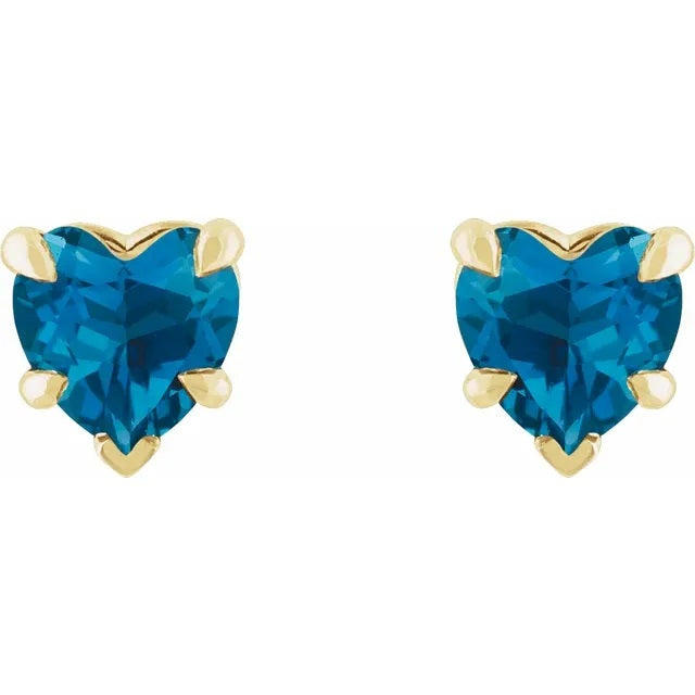 London Blue Topaz Earrings, Topaz Gemstone Stud Earrings